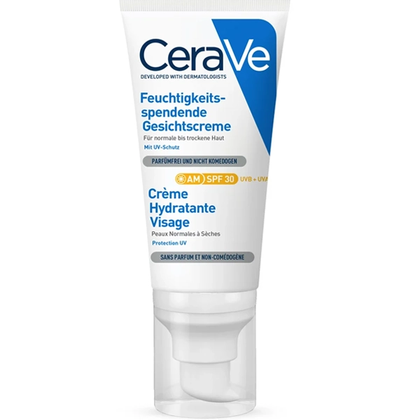 کرم مرطوب کننده صورت سراوی پوست نرمال تا خشک با SPF30 آلمانی اصل 52 میل | CeraVe Moisturizing Face Cream with SPF 30 For normal to dry skin 52ml